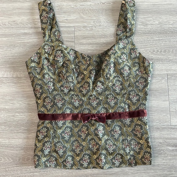 Nanette Lepore Tops - Nanette Lepore Vintage Tapestry Brocade Corset Top